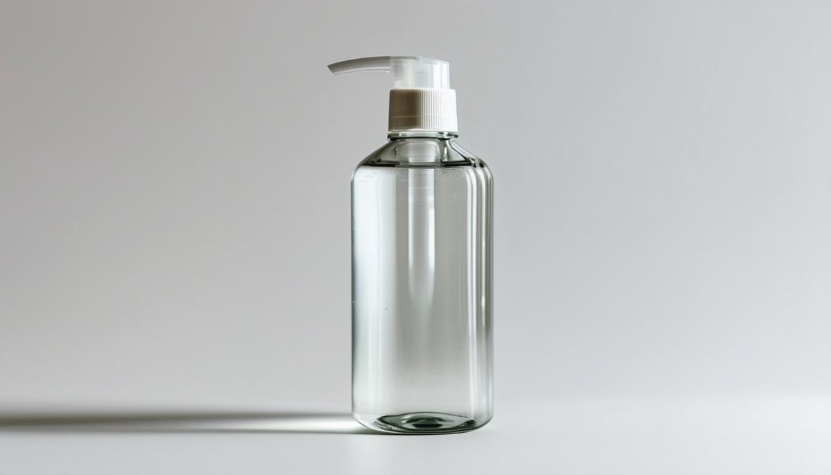 A bottle of medicated shampoo for itchy scalp relief on a white background